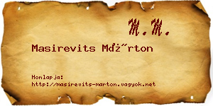 Masirevits Márton névjegykártya